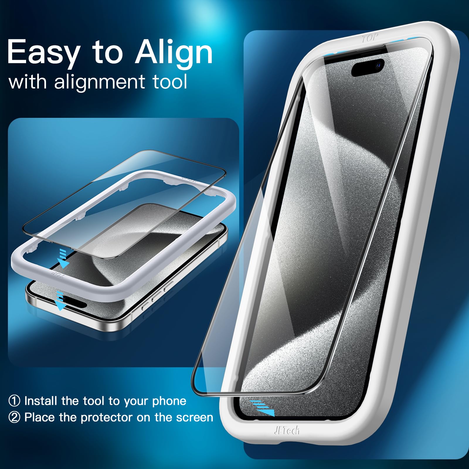 Foto 6 pulgar | Protector De Pantalla Jetech De Cobertura Total Para Iphone 15 Pro 6.1 - Venta Internacional.