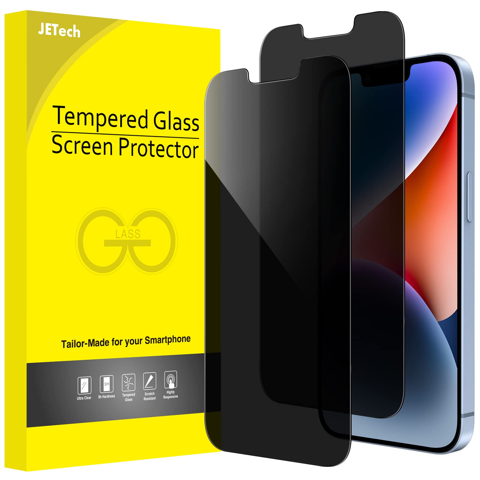 Protector De Pantalla De Privacidad Jetech Para Iphone 14 De 6.1 Pulgadas, Paquete De 2 - Venta Internacional.