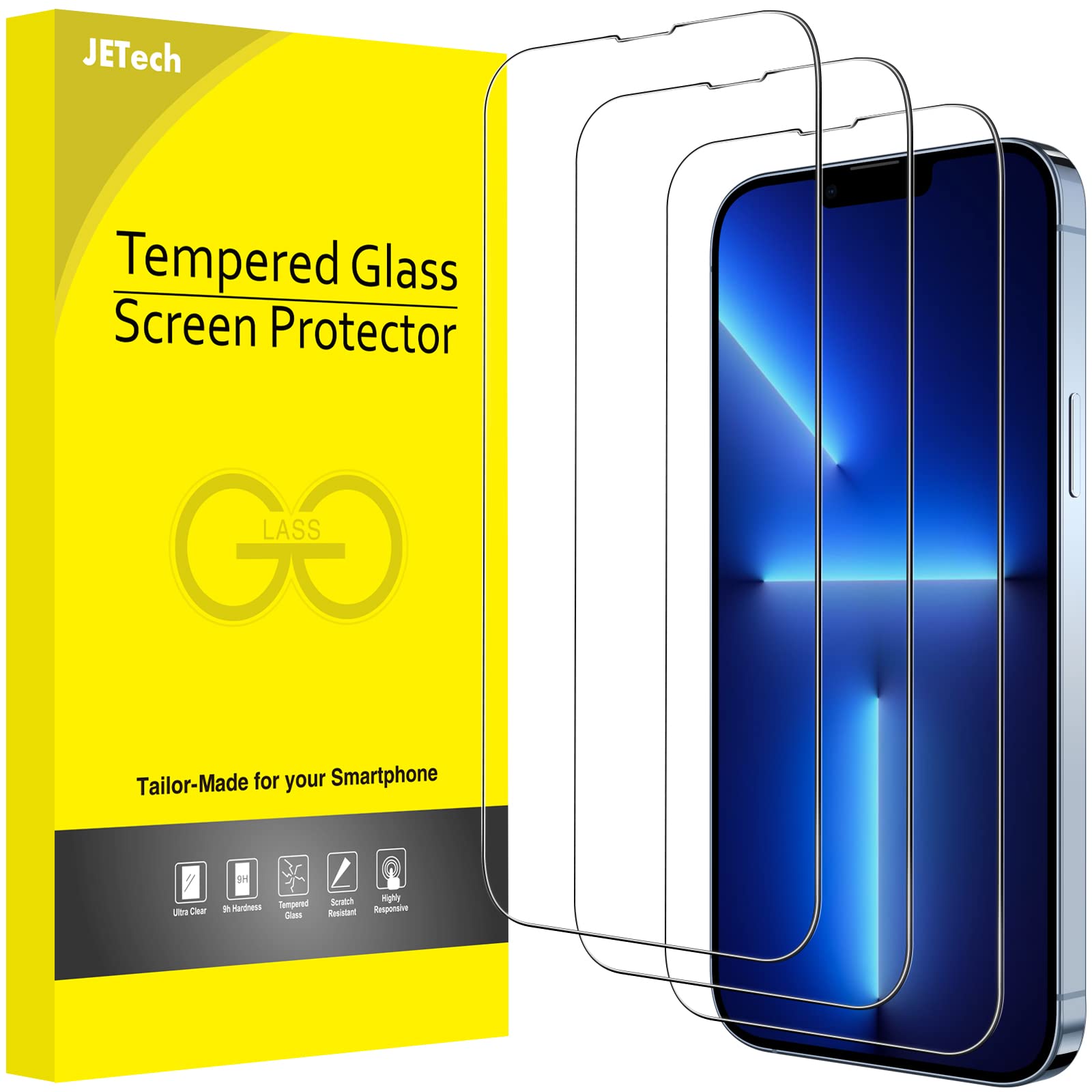 Foto 2 pulgar | Protector De Pantalla Jetech De Cobertura Total Para Iphone 13 Pro Max - Venta Internacional.
