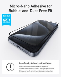 Foto 3 | Protector De Pantalla Anker Para Iphone 15 Pro Max De Cristal Templado - Venta Internacional.