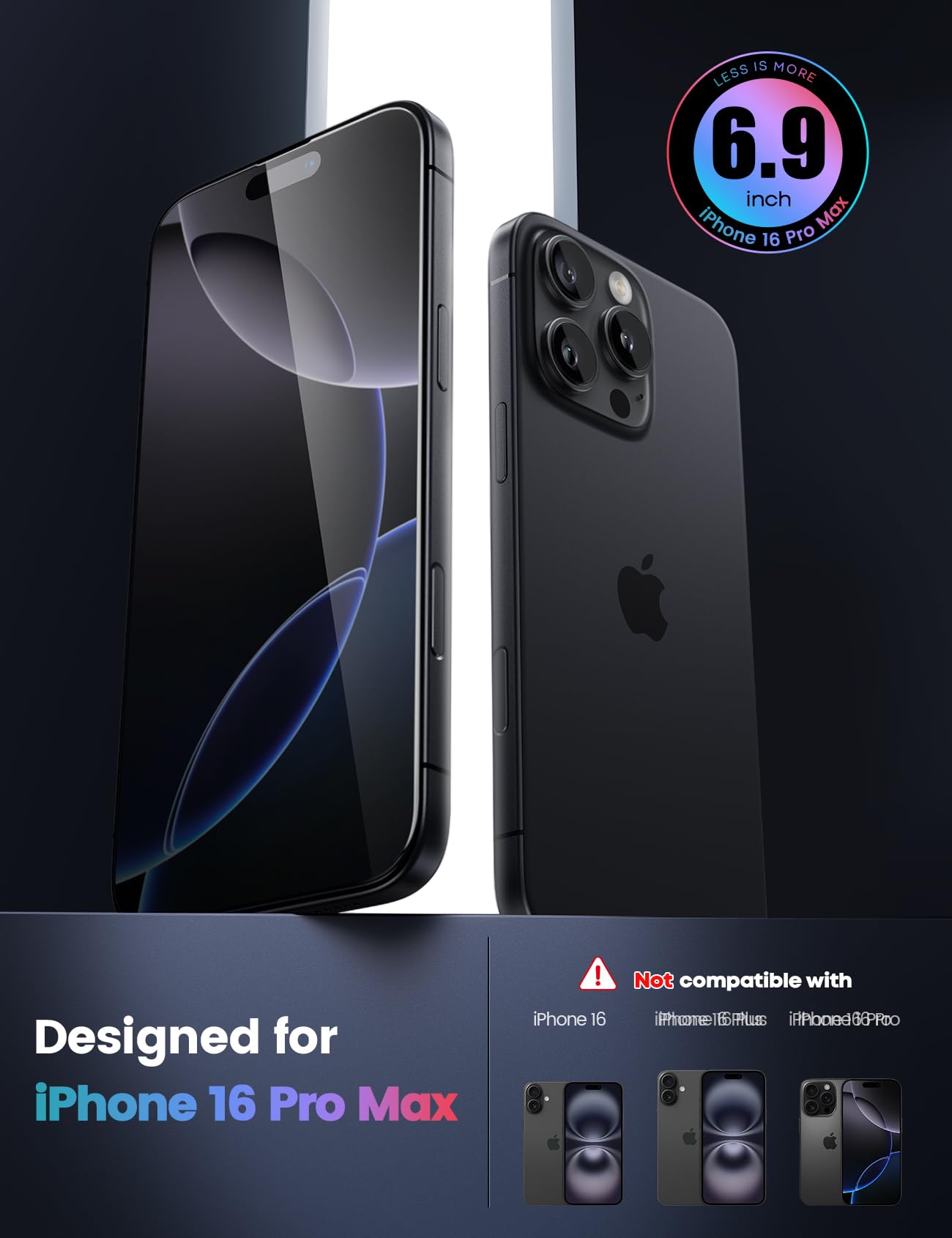 Foto 2 | Protector De Pantalla Lamicall Para Iphone 16 Pro Max De Cristal Templado - Venta Internacional.