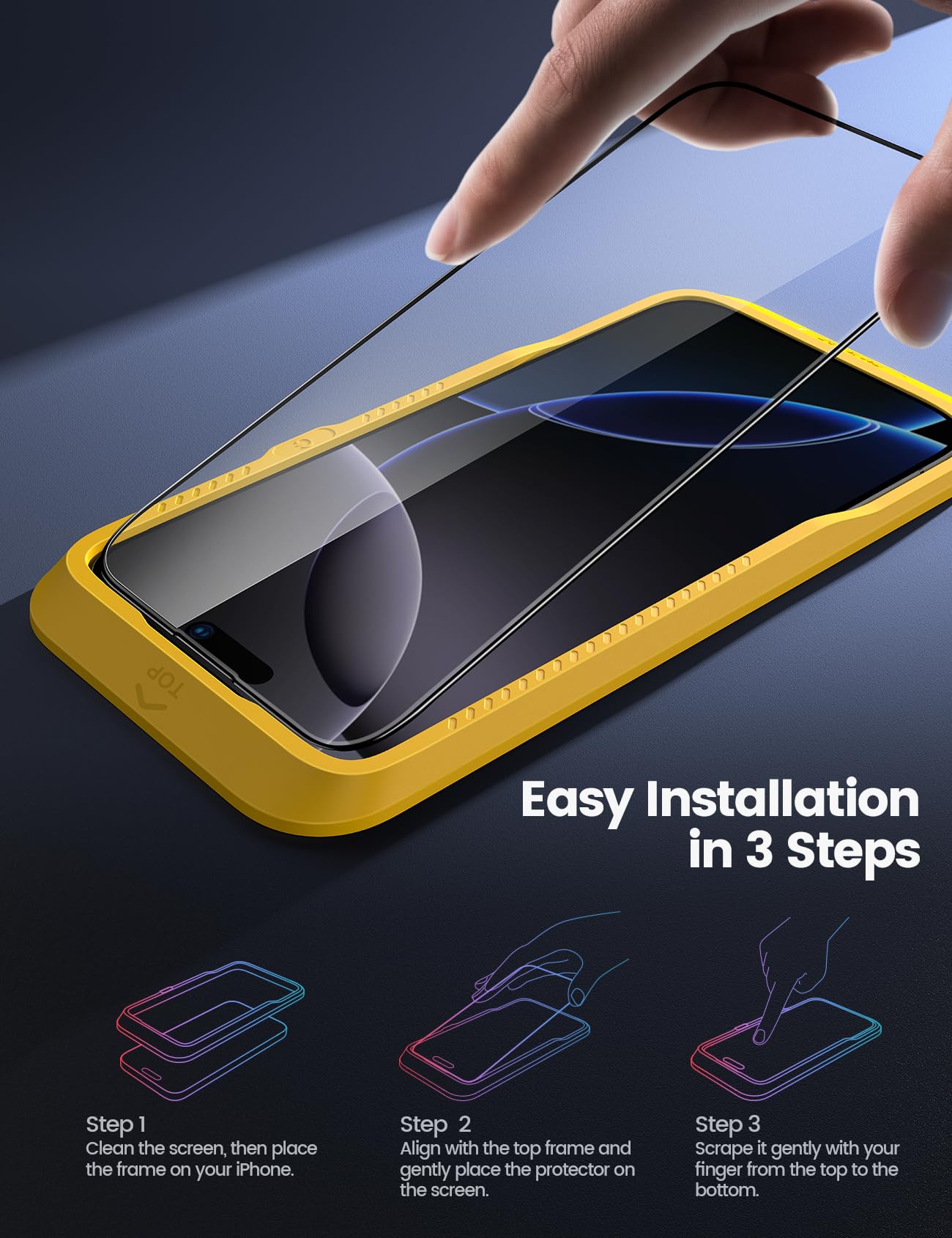 Foto 4 pulgar | Protector De Pantalla Lamicall Para Iphone 16 Pro Max De Cristal Templado - Venta Internacional.