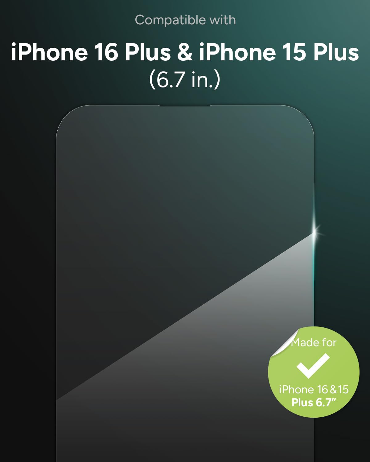 Foto 3 pulgar | Protector De Pantalla Zagg Glass+ Para Iphone 16 Plus/15 Plus - Venta Internacional.