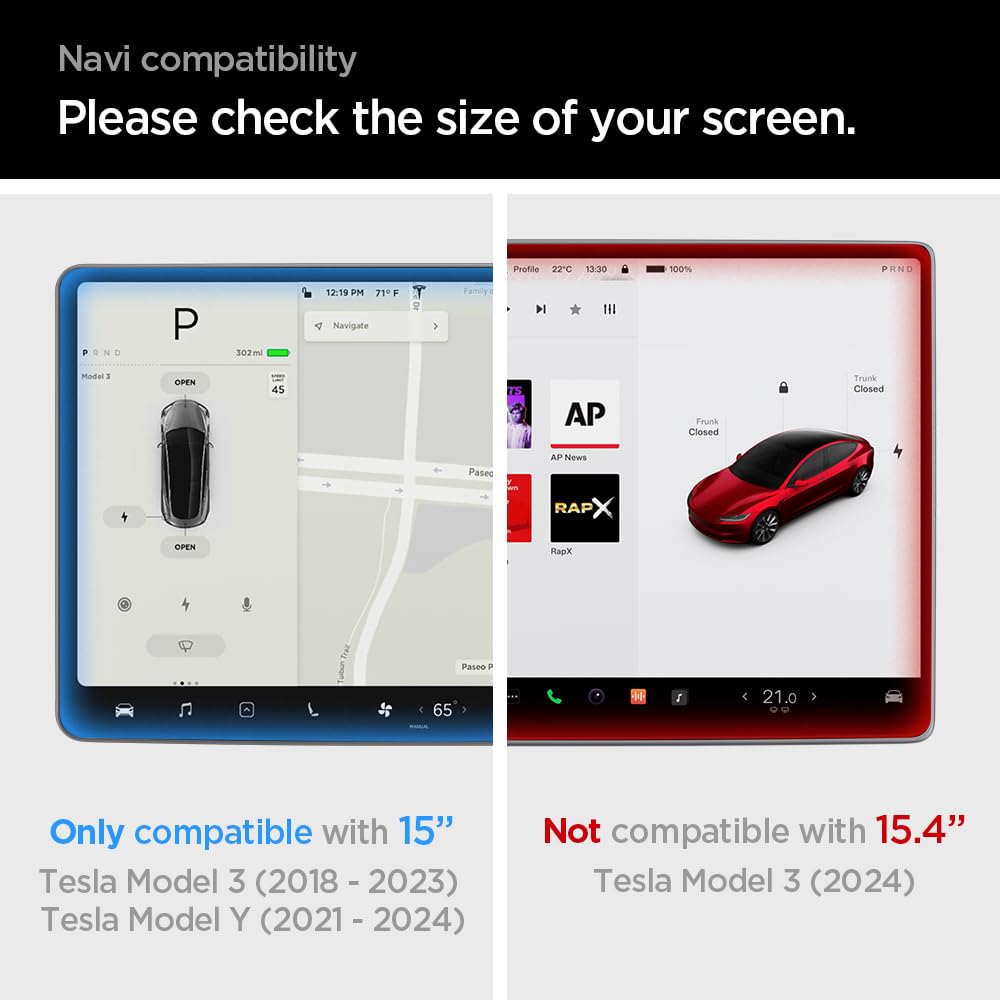Foto 4 pulgar | Protector De Pantalla Spigen Glastar Ez Fit Tesla Model 3/y 15'' - Venta Internacional.