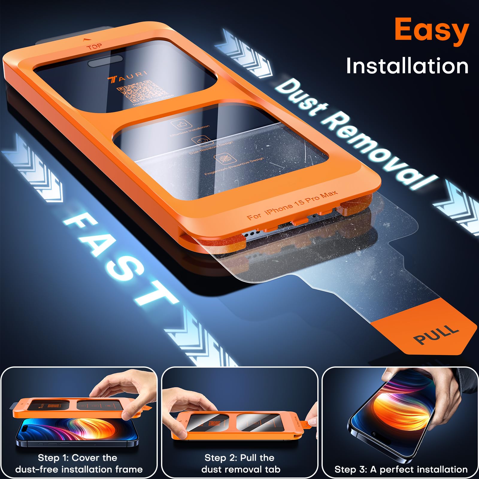Foto 4 pulgar | Protector De Pantalla Tauri 3 En 1 Para Iphone 15 Pro Max, Paquete De 2 - Venta Internacional.