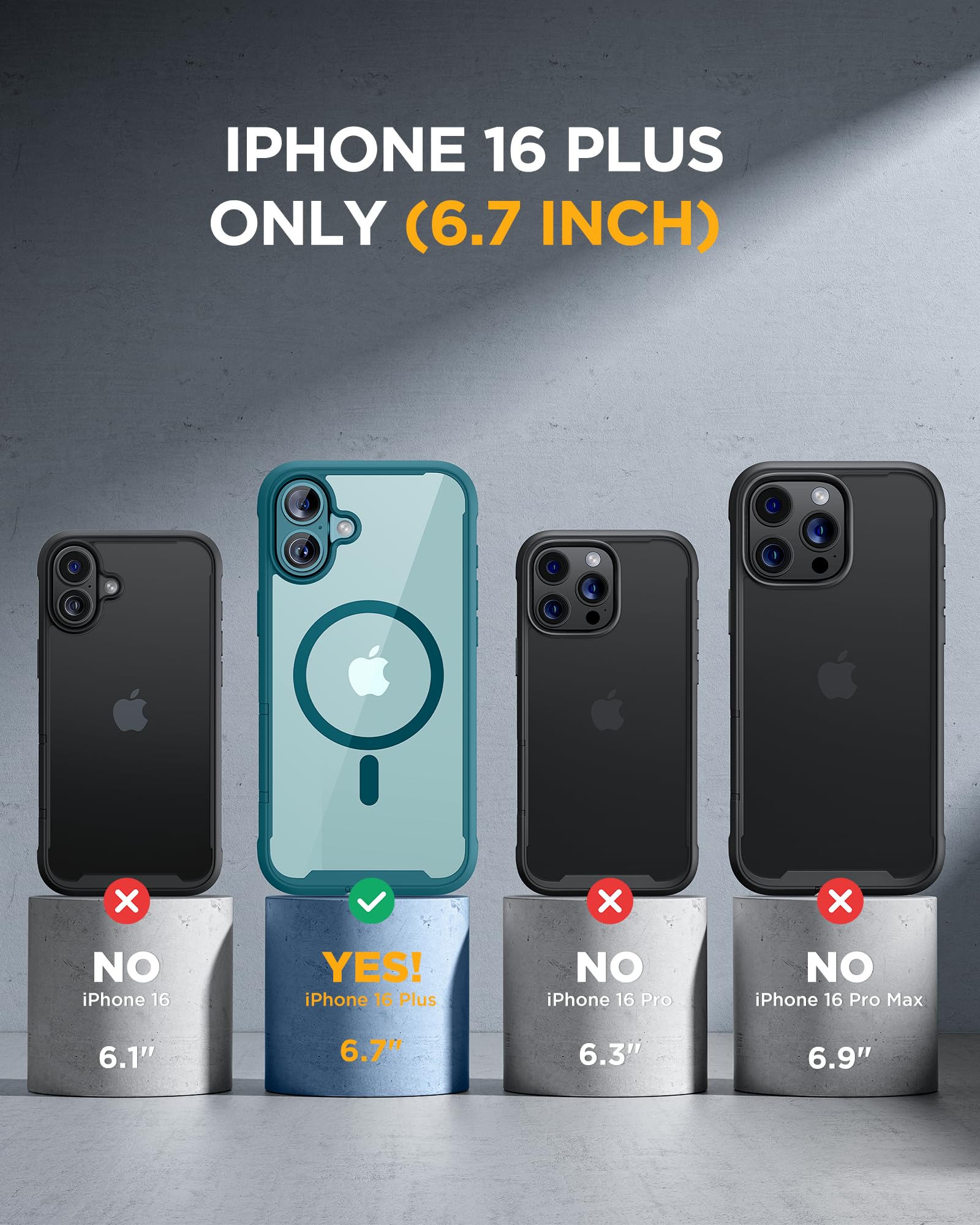 Foto 8 pulgar | Funda Magnética Miracase Para Iphone 16 Plus Con Protector De Pantalla - Venta Internacional.