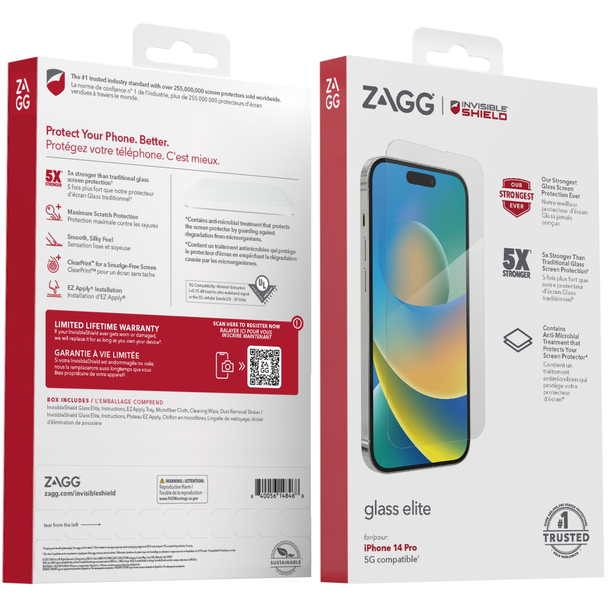 Foto 5 pulgar | Protector De Pantalla Zagg Invisible Shield Glass Elite Para Iphone 14 Pro - Venta Internacional.