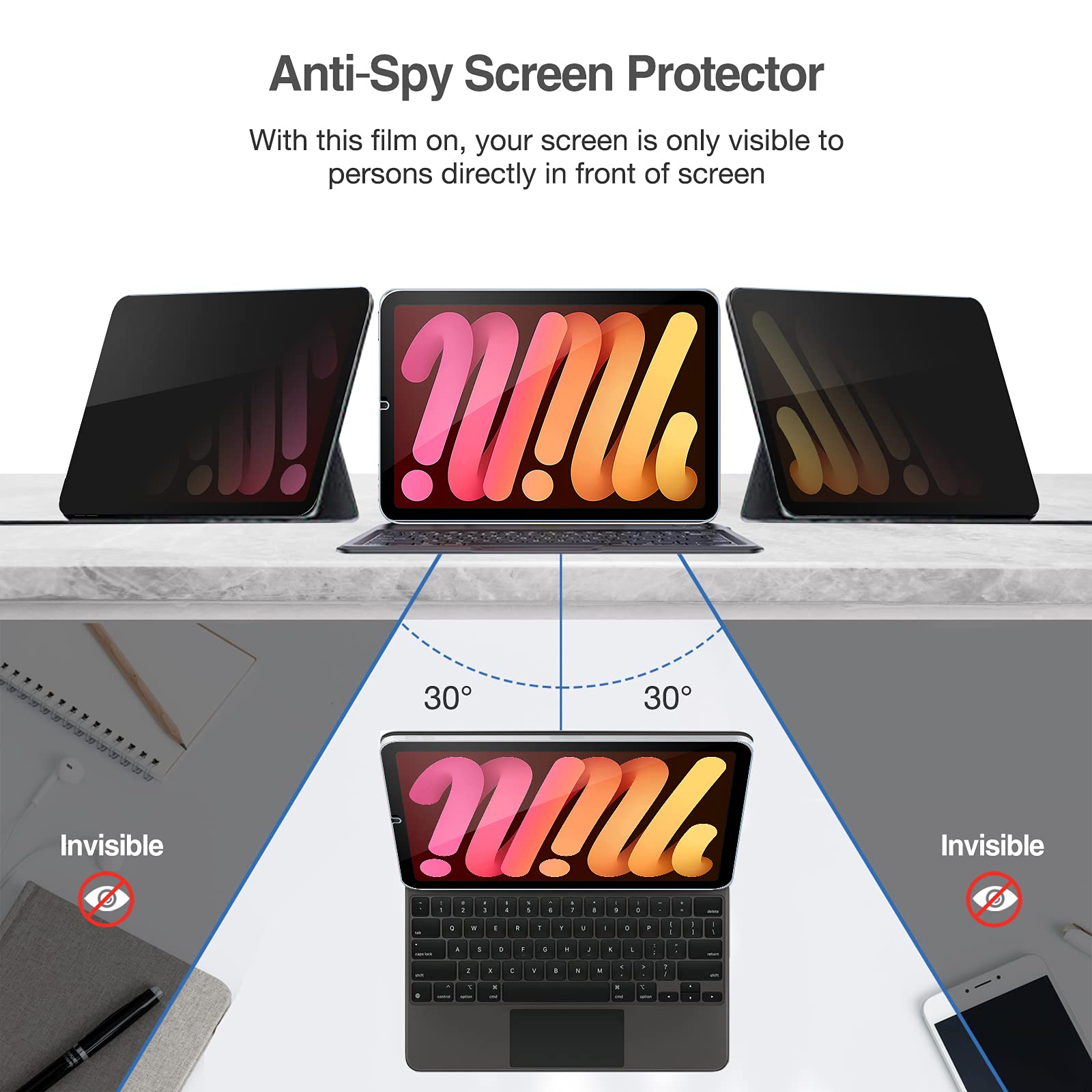Foto 4 pulgar | Protector De Pantalla De Privacidad Procase Para Ipad Mini De 7.ª Y 6.ª Generación - Venta Internacional.