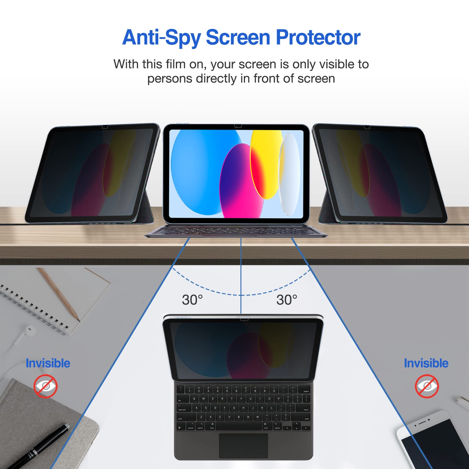 Foto 4 pulgar | Protector De Pantalla De Privacidad Procase Ipad 11/10 Gen 11/10.9 - Venta Internacional.