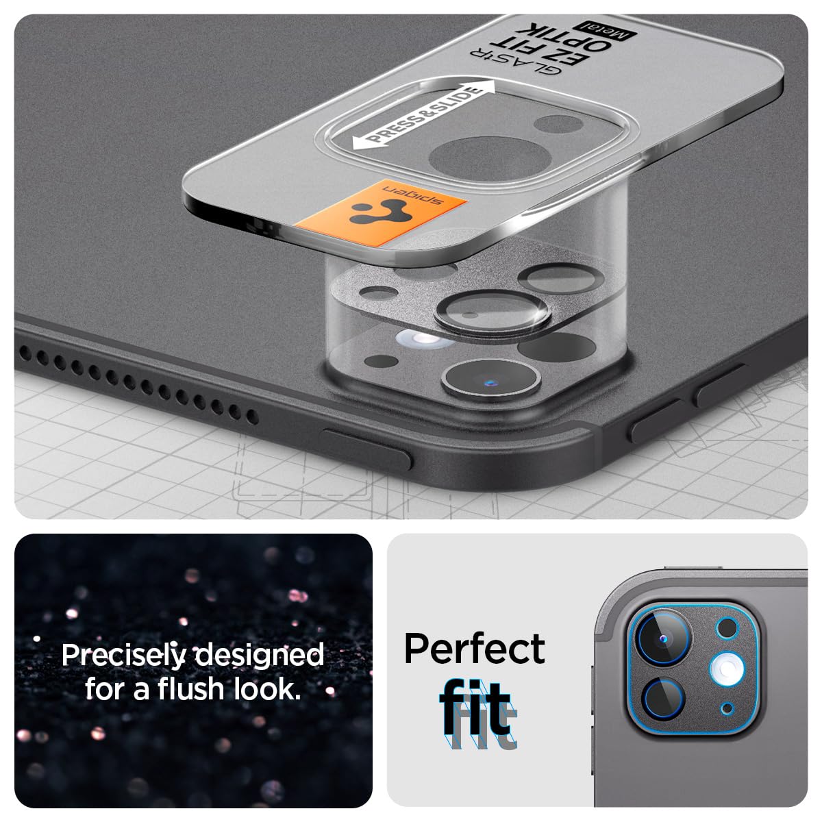 Foto 4 | Protector De Pantalla Para Lente De Cámara Spigen Glastr Ez Fit Ipad Pro - Venta Internacional.