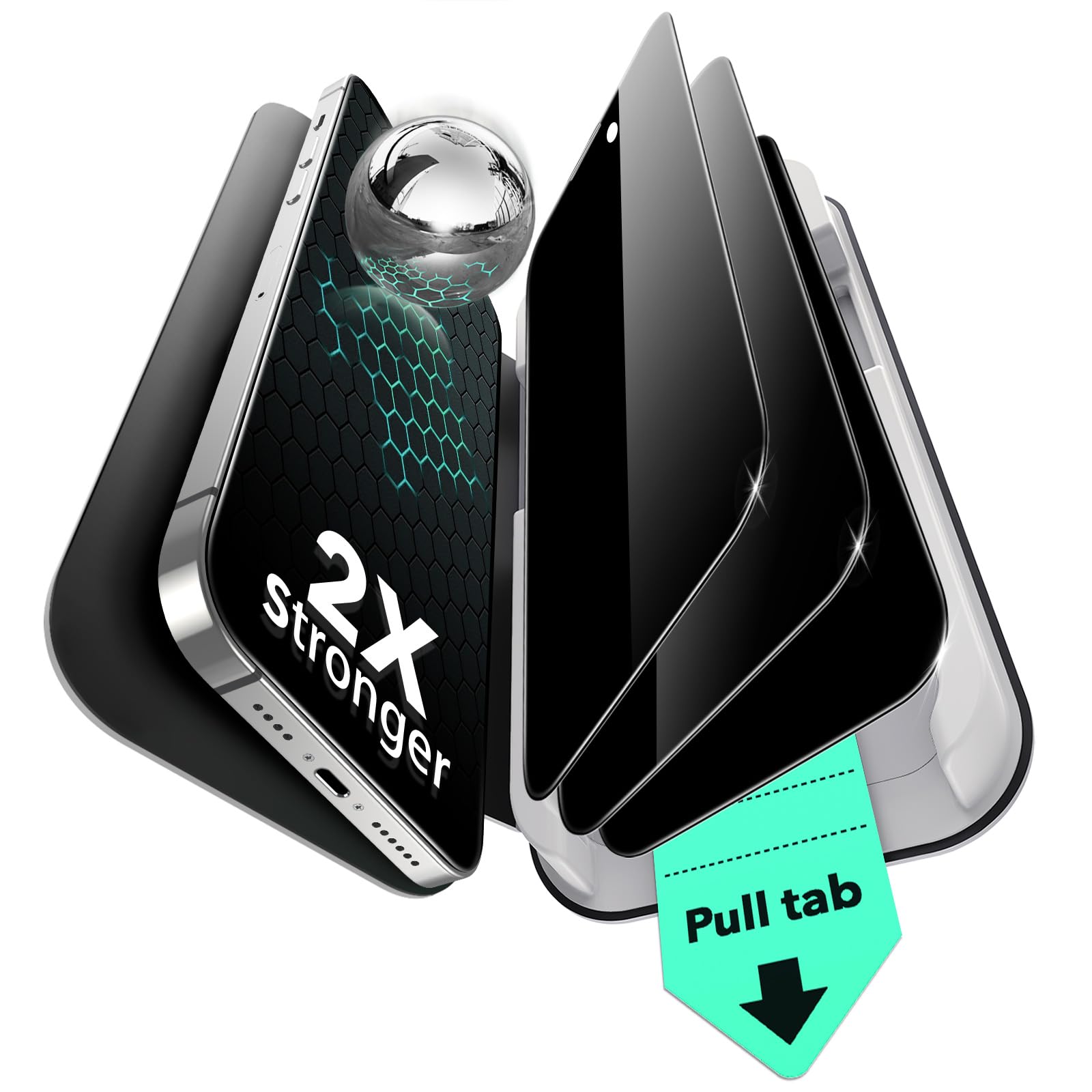 Protector De Pantalla Esr Para Iphone 14 Pro Max Privacy 3  Paquete - Venta Internacional.