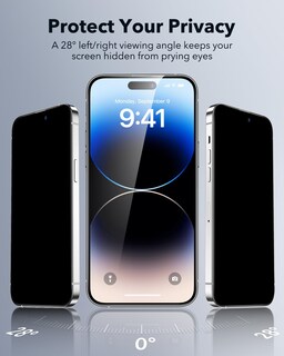 Foto 3 | Protector De Pantalla Esr Para Iphone 14 Pro Max Privacy 3 Paquete - Venta Internacional.