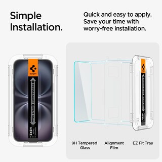 Foto 7 | Protector De Pantalla Spigen Glastr Ez Fit Para Iphone 16/15 (paquete De 2) - Venta Internacional.
