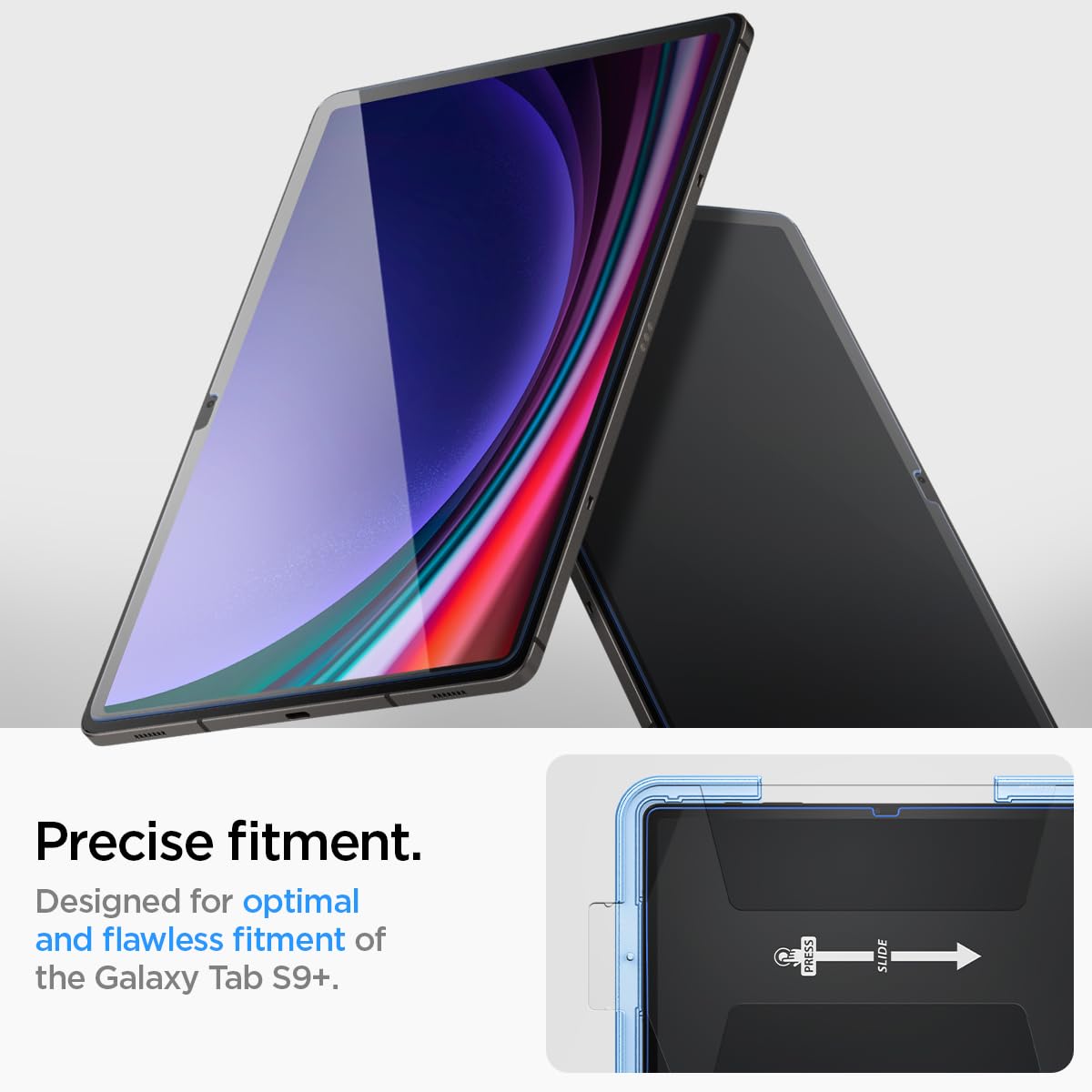 Foto 8 pulgar | Protector De Pantalla Spigen Glastar Ez Fit Para Galaxy Tab S9/s10 Plus - Venta Internacional.