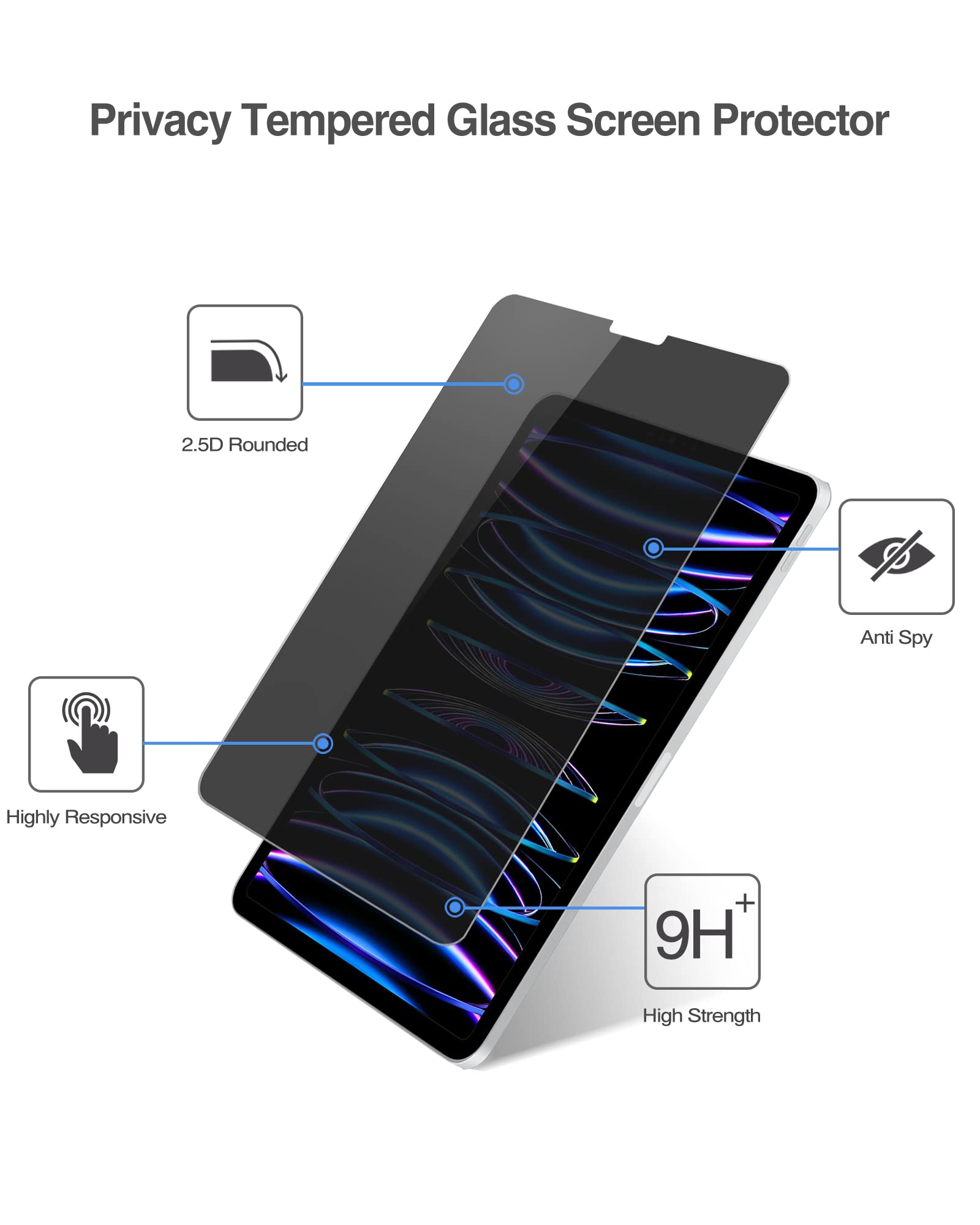 Foto 5 pulgar | Protector De Pantalla De Privacidad Procase Para Ipad Pro 11  Paquete De 1 - Venta Internacional.