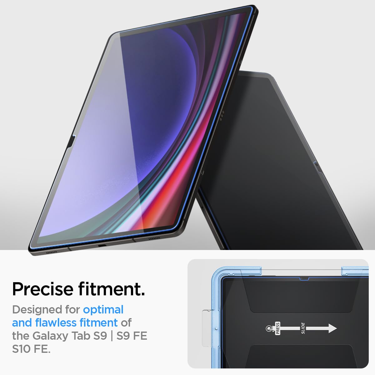 Foto 7 | Protector De Pantalla Spigen Glastar Ez Fit Para Galaxy Tab S10 Fe/s9 - Venta Internacional.