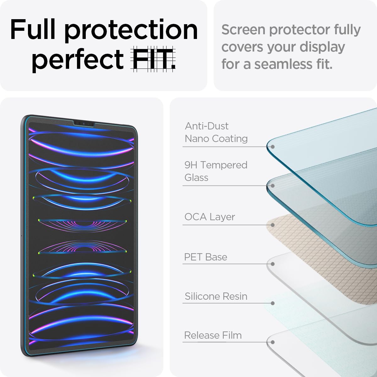 Foto 5 pulgar | Protector De Pantalla Spigen Papertouch Glastr Ez Fit Para Ipad Pro 11 Y Ipad Air 5th Y Ipad Air 4th - Venta Internac