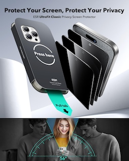 Foto 2 | Protector De Pantalla De Privacidad Esr Para Iphone 15 Pro Max (paquete De 3) - Venta Internacional.