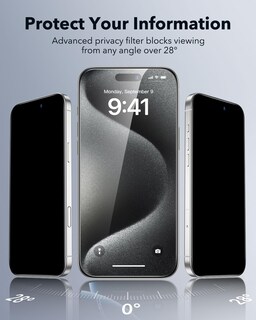 Foto 3 | Protector De Pantalla De Privacidad Esr Para Iphone 15 Pro Max (paquete De 3) - Venta Internacional.