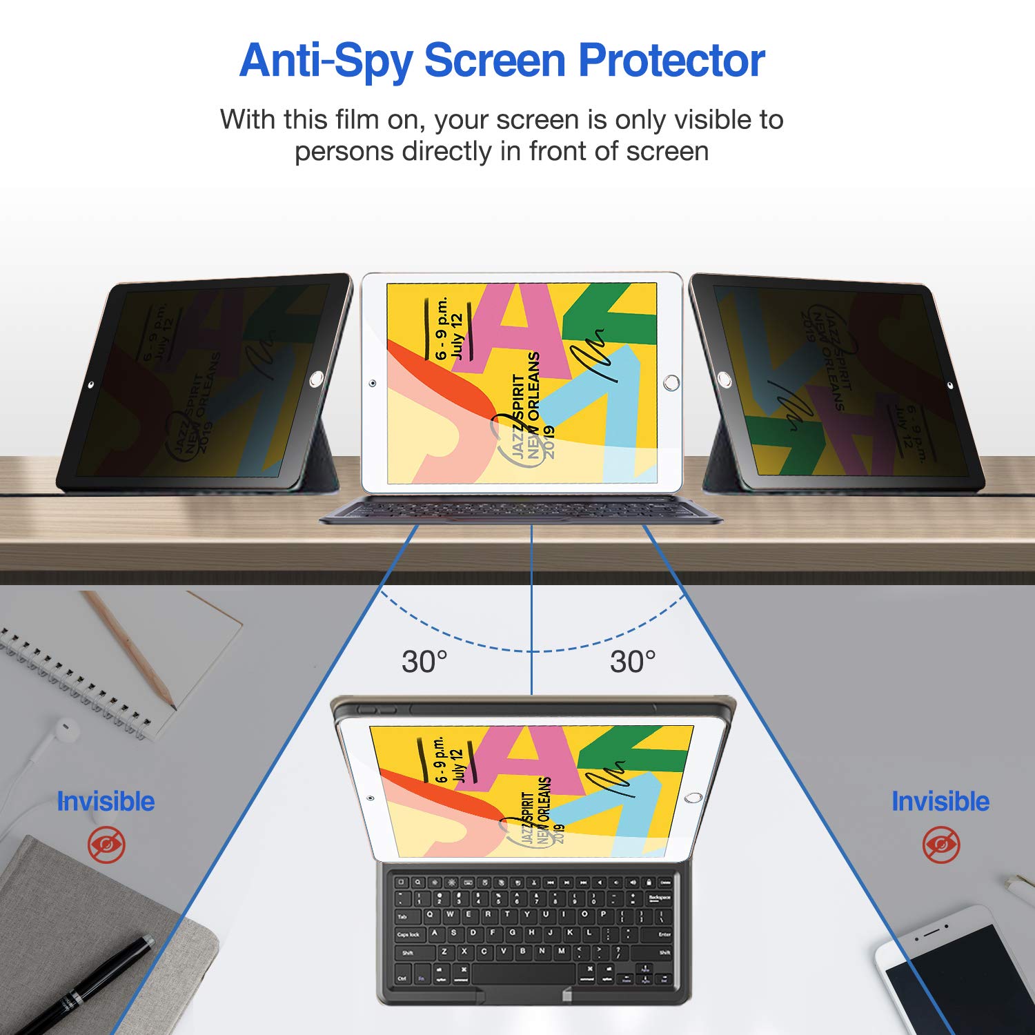 Foto 4 pulgar | Protector De Pantalla De Privacidad Procase Para Ipad 10.2 9  8  7 - Venta Internacional.