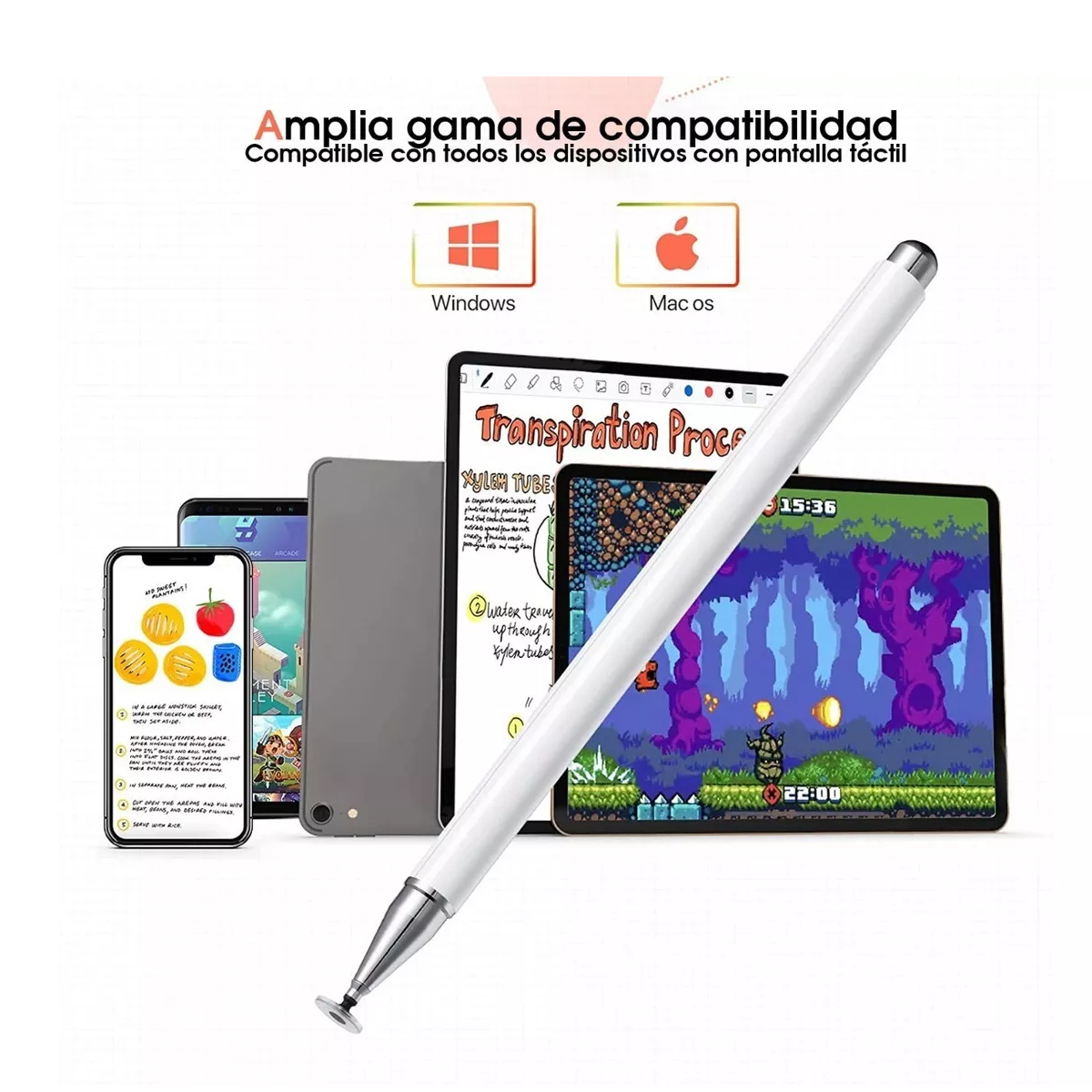 Foto 3 pulgar | Lapiz Tactil Optico Pencil Tablet Pluma  Eo Safe Imports Esi-12059 Blanco