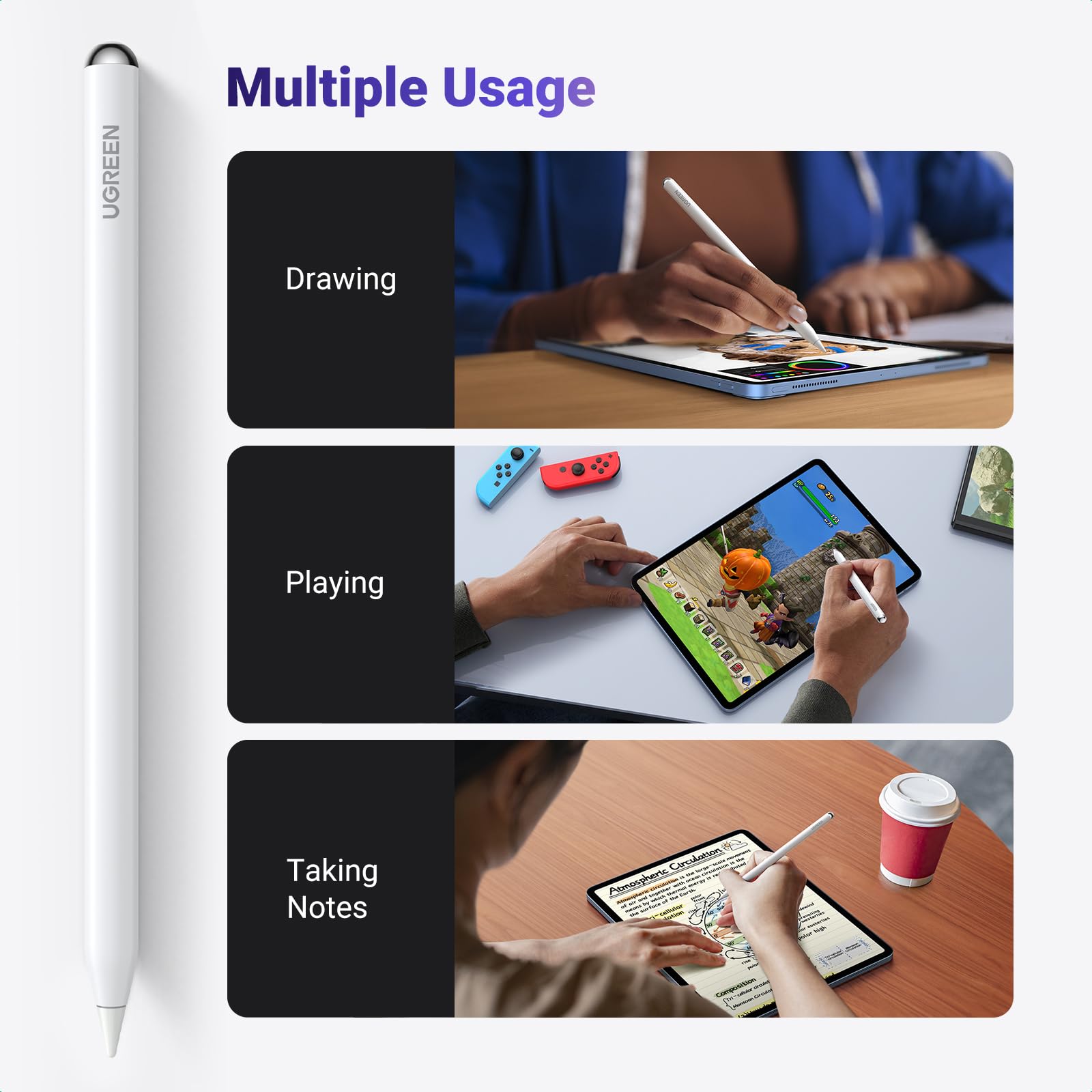 Foto 5 | Lápiz Óptico Ugreen Pencil De Segunda Generación Para Ipad Con Carga Magnética - Venta Internacional.