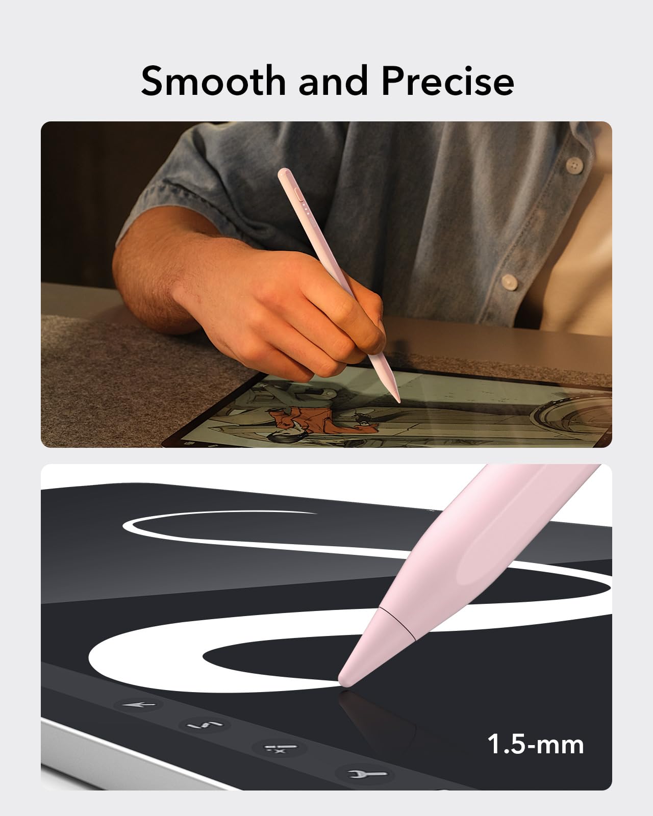 Foto 4 pulgar | Lápiz Capacitivo Esr Para Ipad 2018-2025 Con Sensibilidad A La Inclinación, Color Rosa - Venta Internacional.