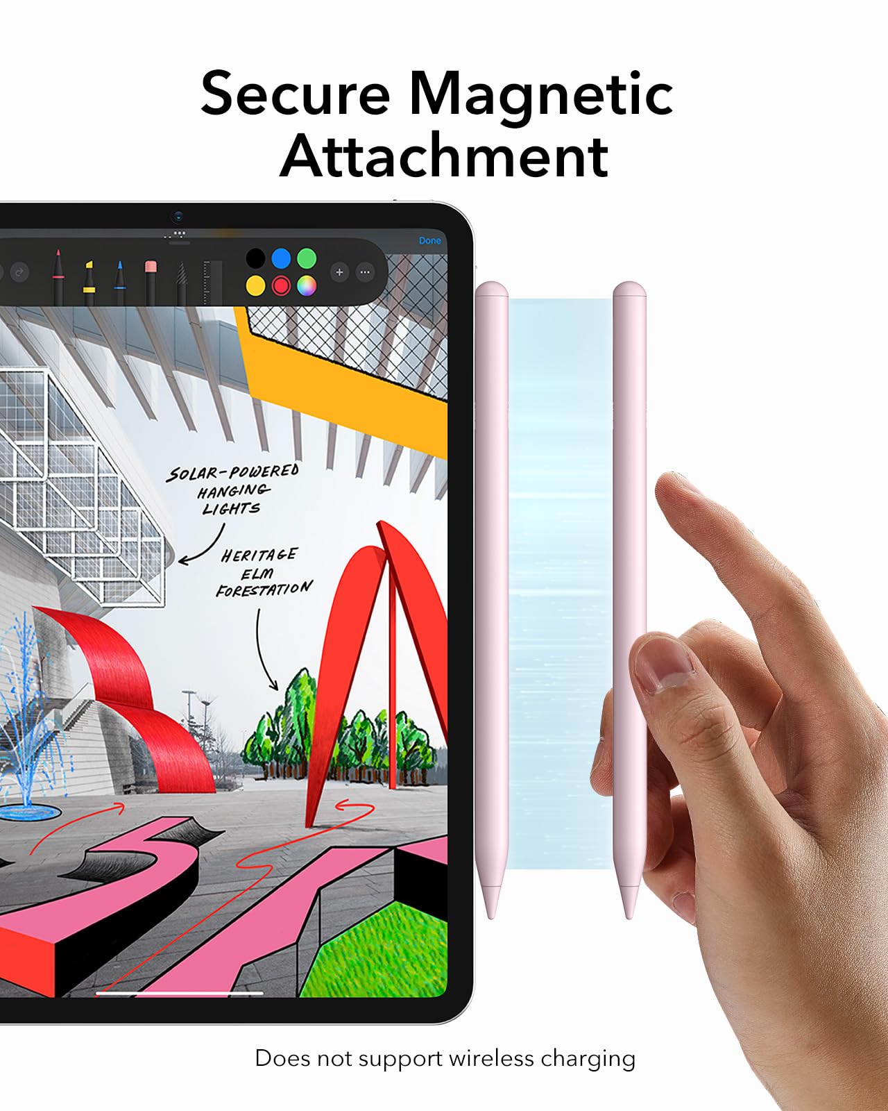 Foto 6 pulgar | Lápiz Capacitivo Esr Para Ipad 2018-2025 Con Sensibilidad A La Inclinación, Color Rosa - Venta Internacional.