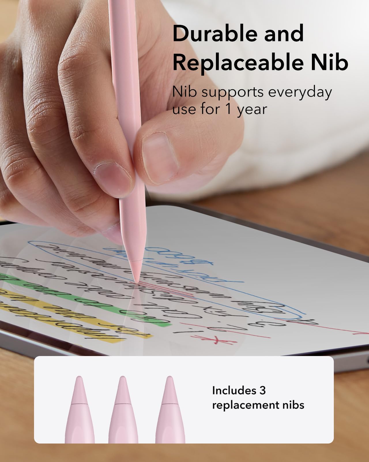 Foto 7 | Lápiz Capacitivo Esr Para Ipad 2018-2025 Con Sensibilidad A La Inclinación, Color Rosa - Venta Internacional.