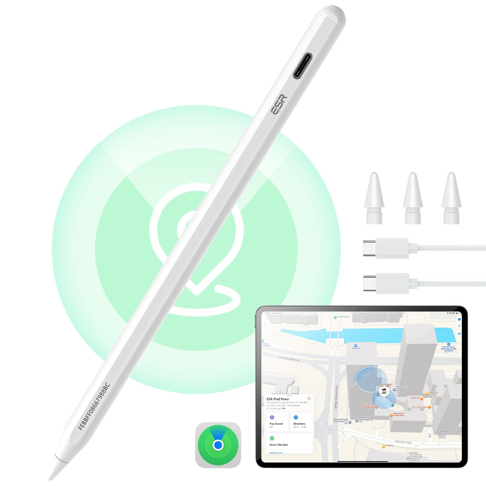 Foto 1 | Lápiz Digital Esr Geo Findmy Compatible Con Apple Ipad 2018-2025 - Venta Internacional.