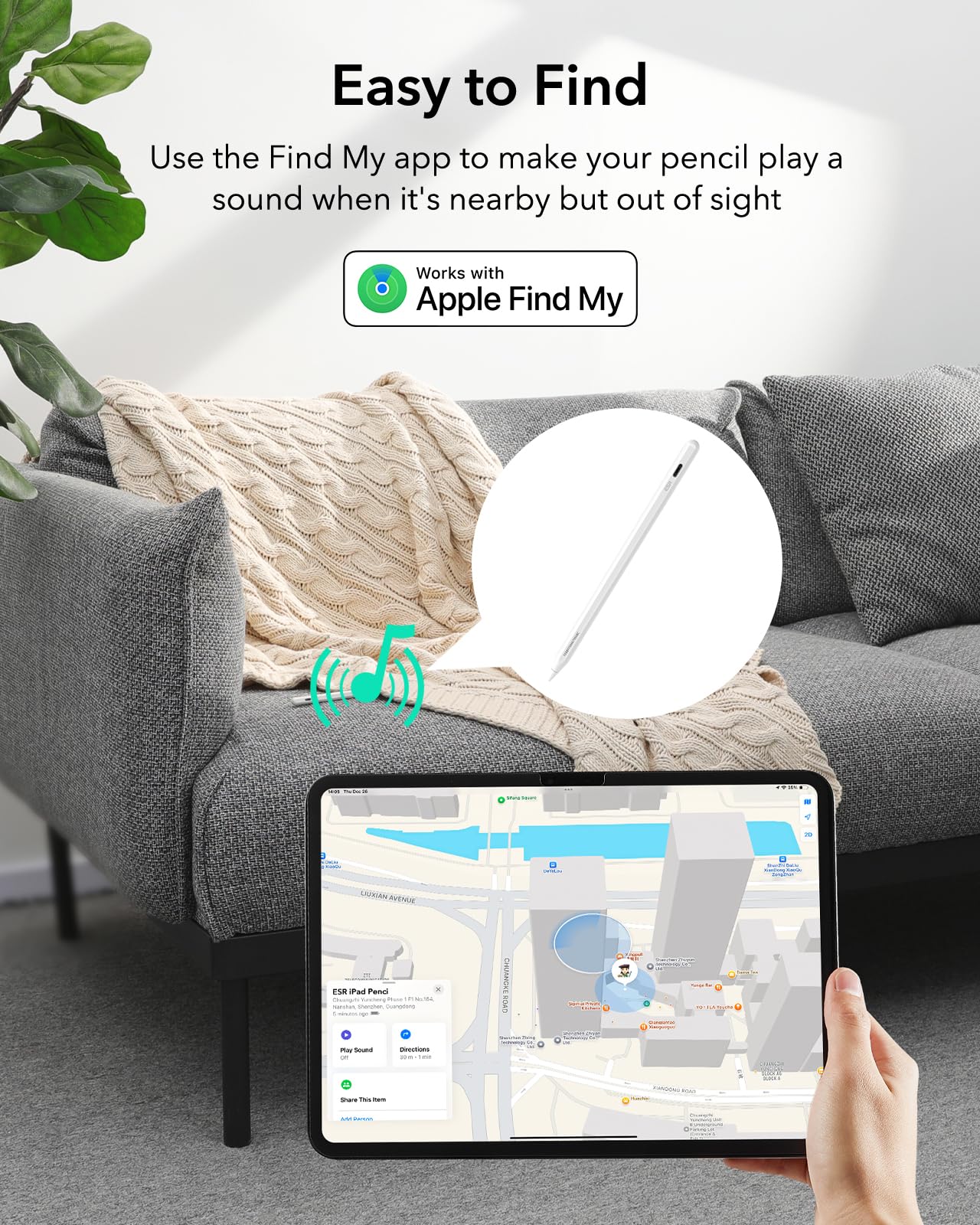Foto 3 | Lápiz Digital Esr Geo Findmy Compatible Con Apple Ipad 2018-2025 - Venta Internacional.