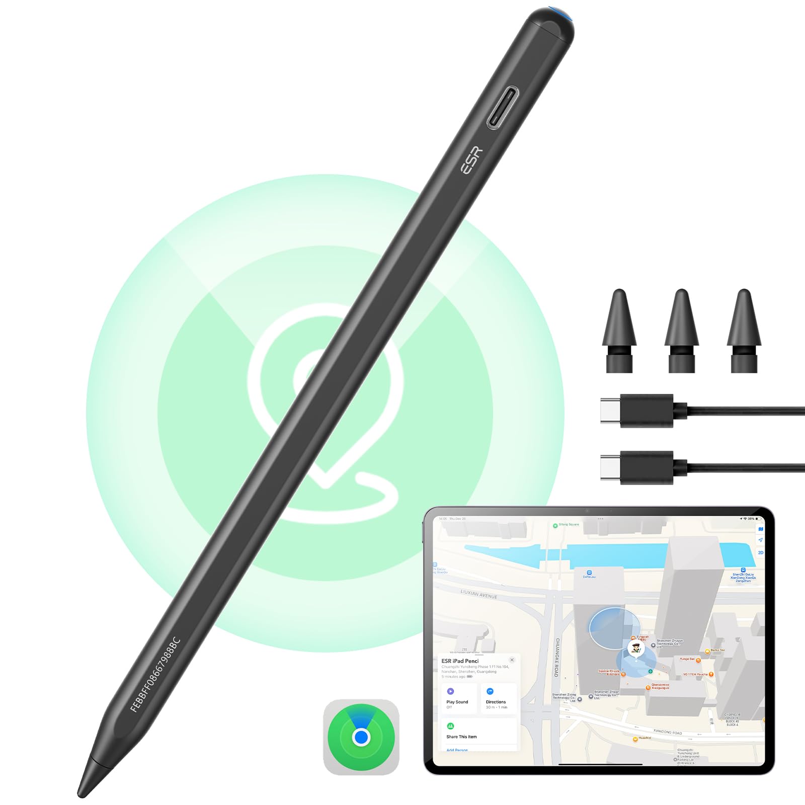 Foto 2 pulgar | Ipad Pencil Esr Geo Digital Findmy Compatible Con Apple Ipad - Venta Internacional.