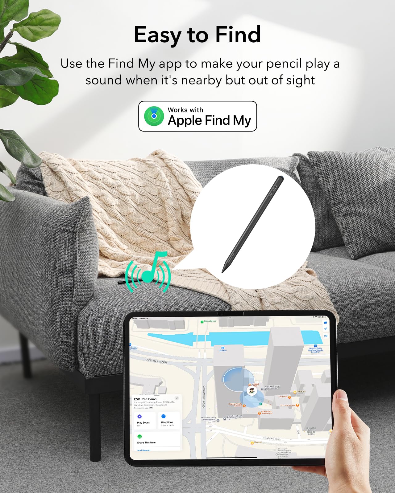 Foto 4 pulgar | Ipad Pencil Esr Geo Digital Findmy Compatible Con Apple Ipad - Venta Internacional.