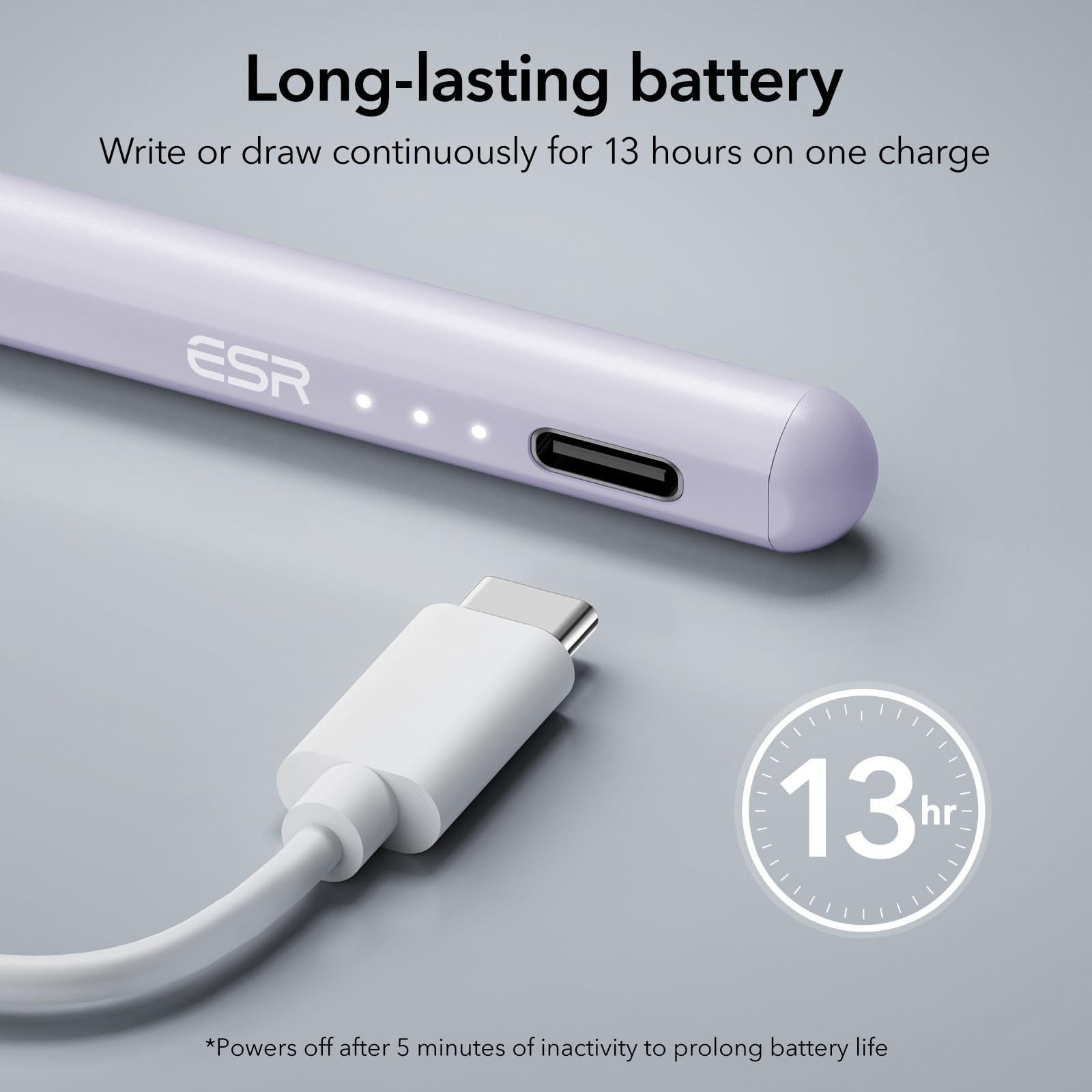 Foto 4 pulgar | Lápiz Capacitivo Esr Para Ipad 2018-2025 Con Sensibilidad A La Inclinación, Color Morado - Venta Internacional.