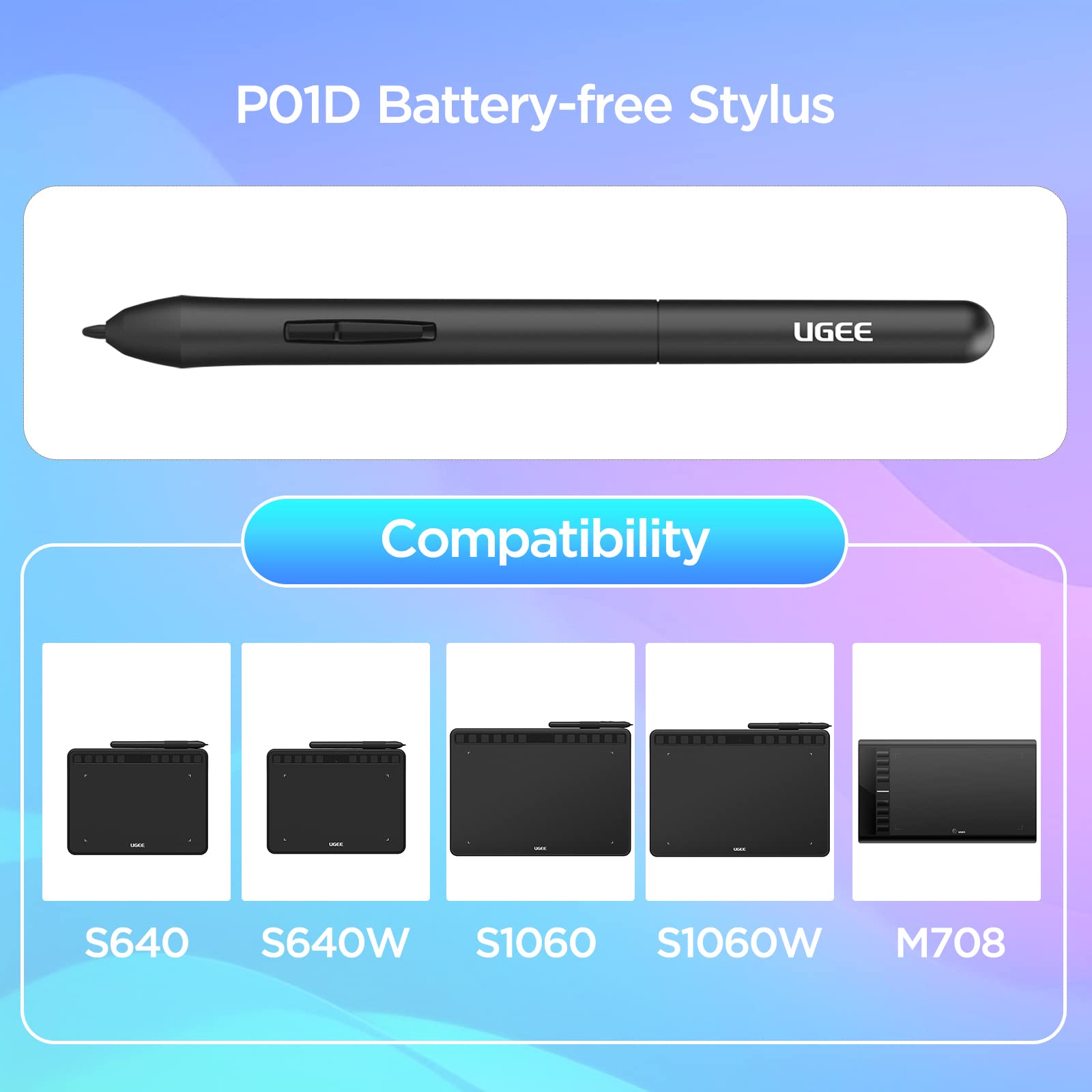 Foto 2 | Lápiz Óptico Ugee P01d Para Tabletas M708 V3/s640/s640w/s1060/s1060w - Venta Internacional.