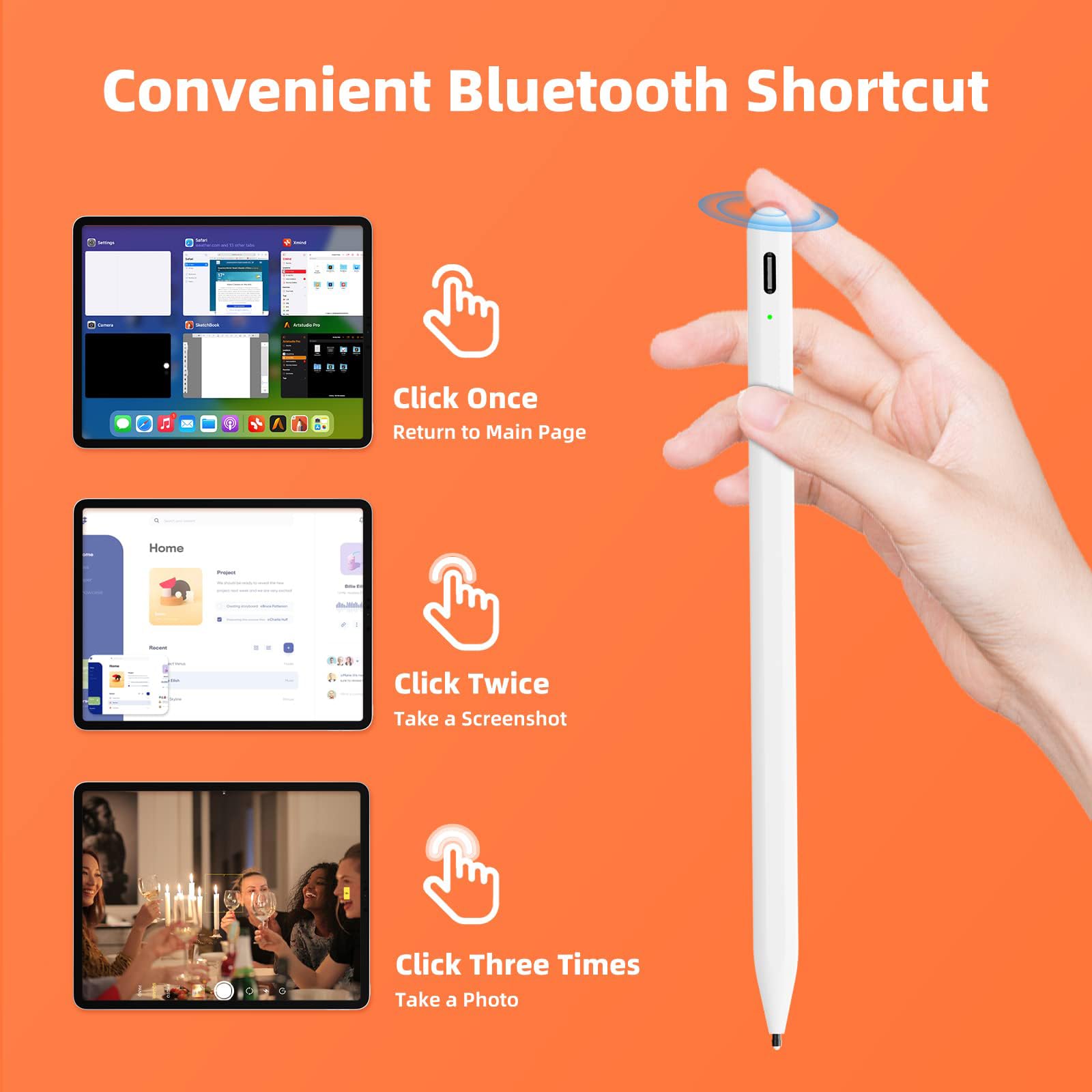 Foto 2 | Lápiz Capacitivo Simple Deluxe Para Ipad Con Bluetooth, Color Blanco - Venta Internacional.