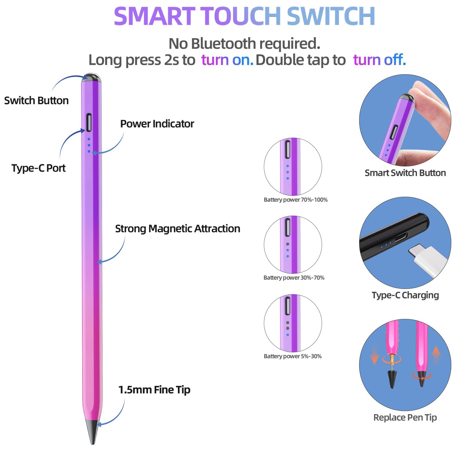 Foto 6 | Lápiz Capacitivo Mmk Apple Pencil Para Ipad Air 5/4/3, Ipad Pro 11/12.9 - Venta Internacional.