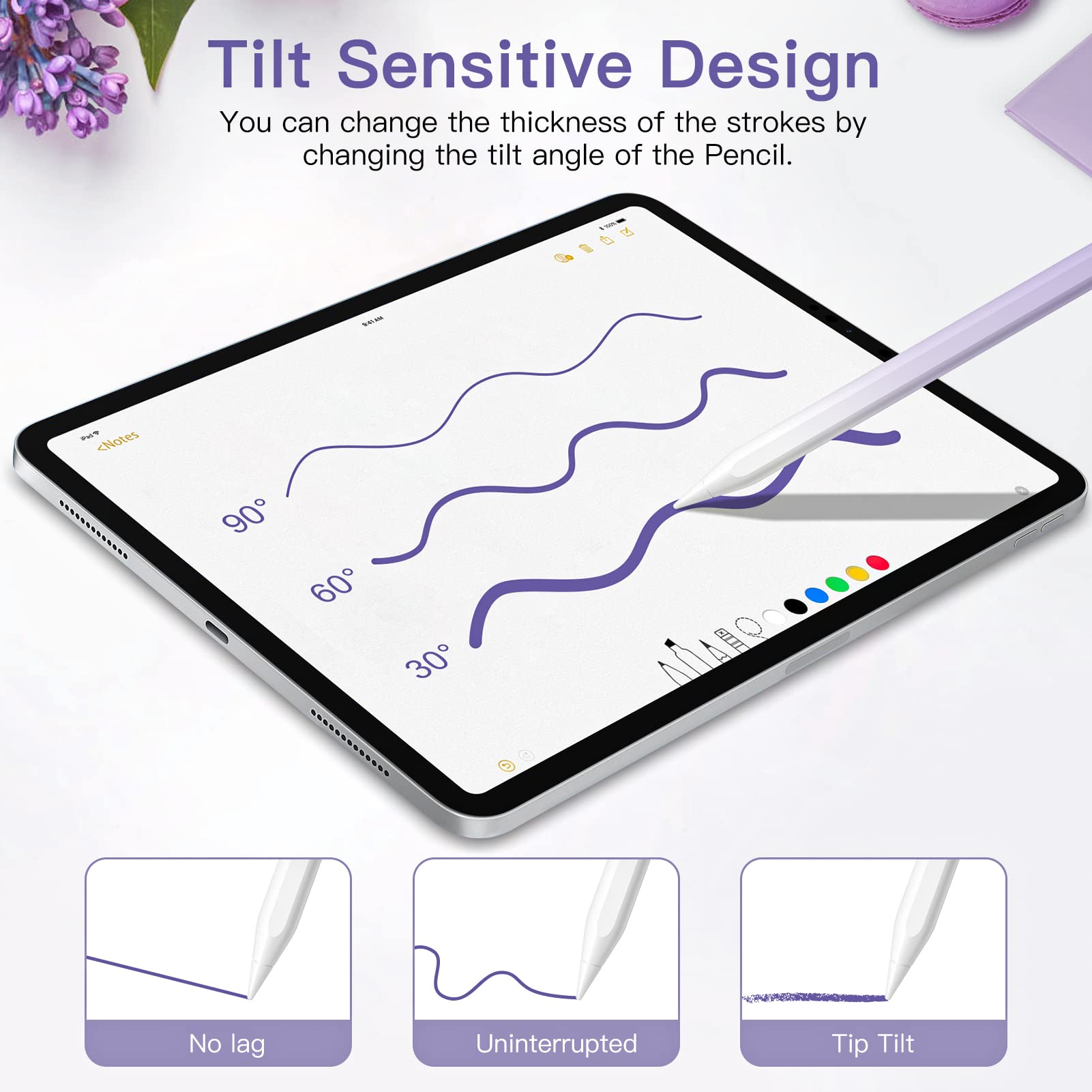 Foto 6 pulgar | Lápiz Capacitivo Goojodoq Gd13 Para Ipad Pencil De Segunda Generación, Color Morado - Venta Internacional.