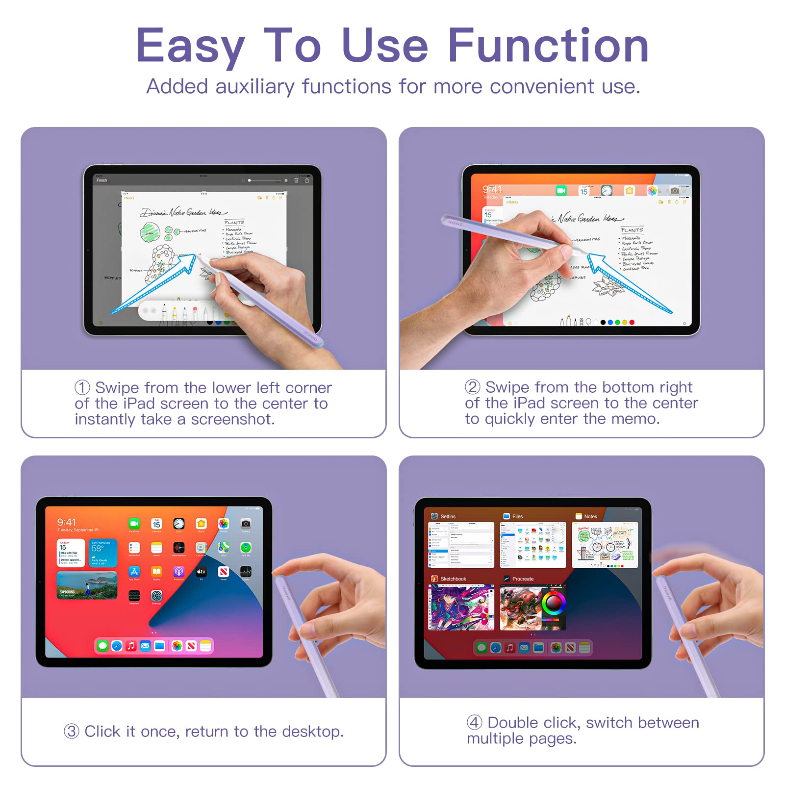 Foto 8 pulgar | Lápiz Capacitivo Goojodoq Gd13 Para Ipad Pencil De Segunda Generación, Color Morado - Venta Internacional.