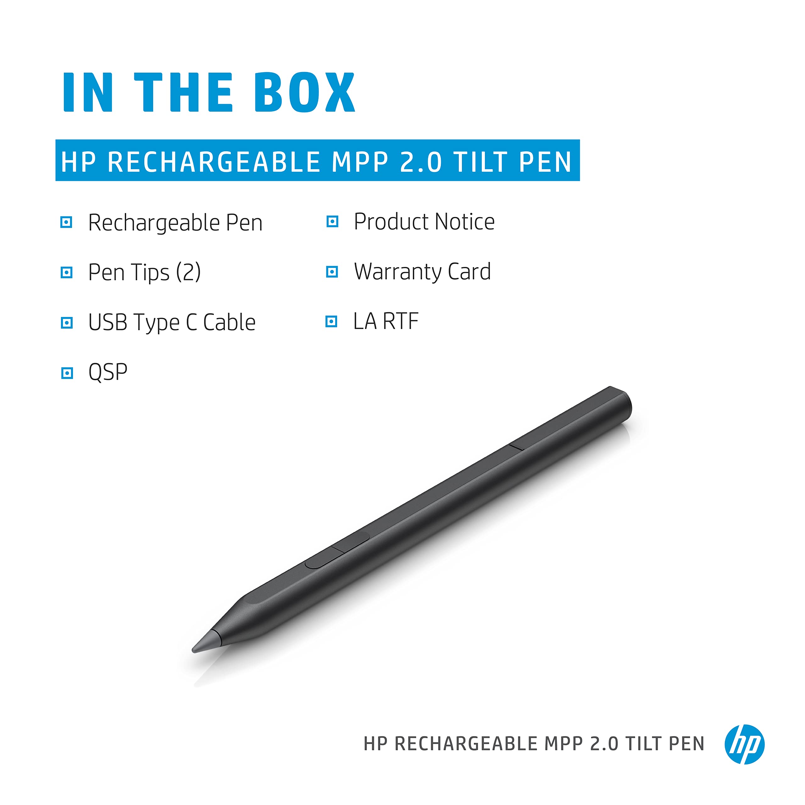 Foto 4 pulgar | Bolígrafo Hp Mpp 2.0 Tilt Pen Recargable Para Pantalla Táctil, Color Negro - Venta Internacional.