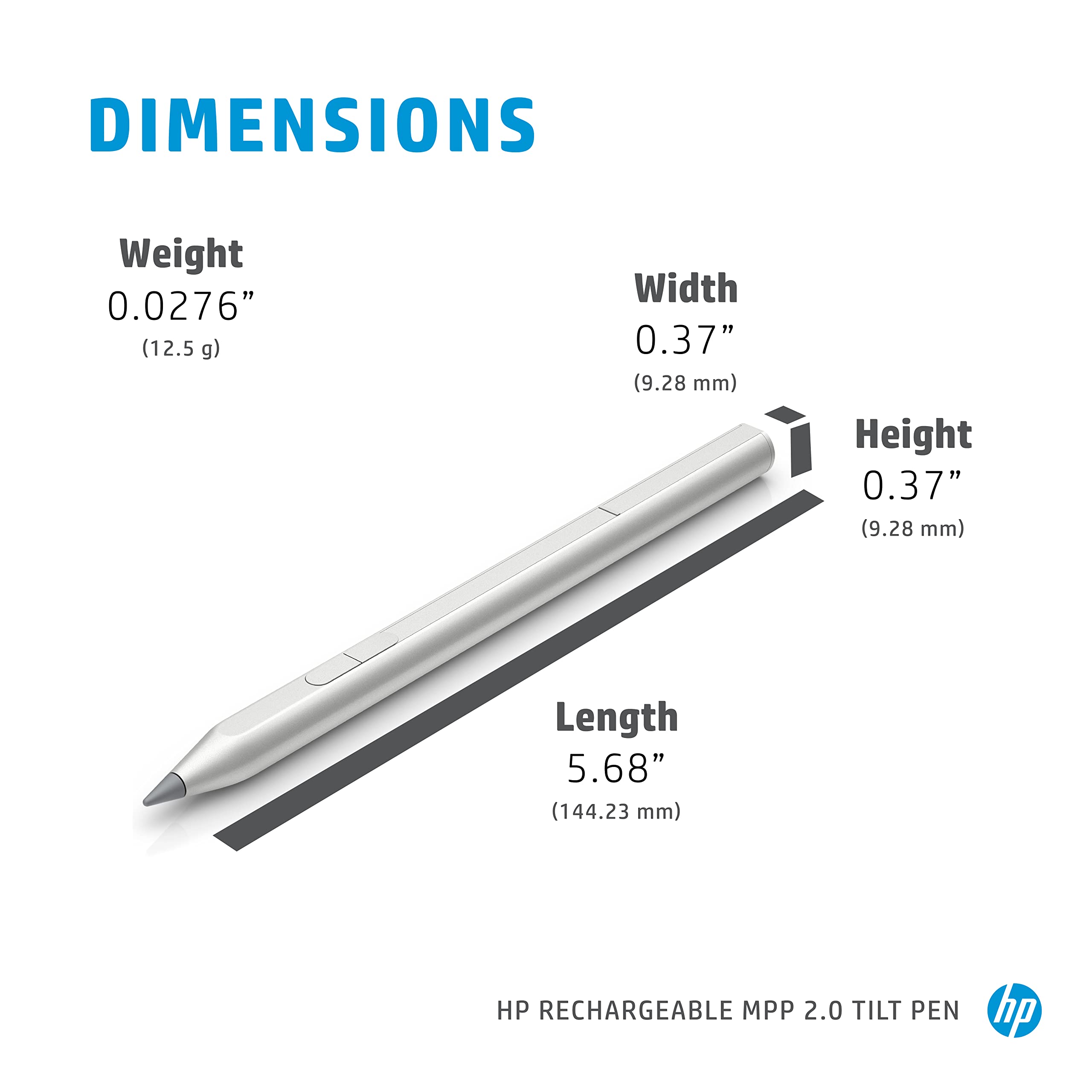 Foto 5 pulgar | Bolígrafo Hp Mpp 2.0 Tilt Pen Recargable Para Pantalla Táctil, Color Negro - Venta Internacional.