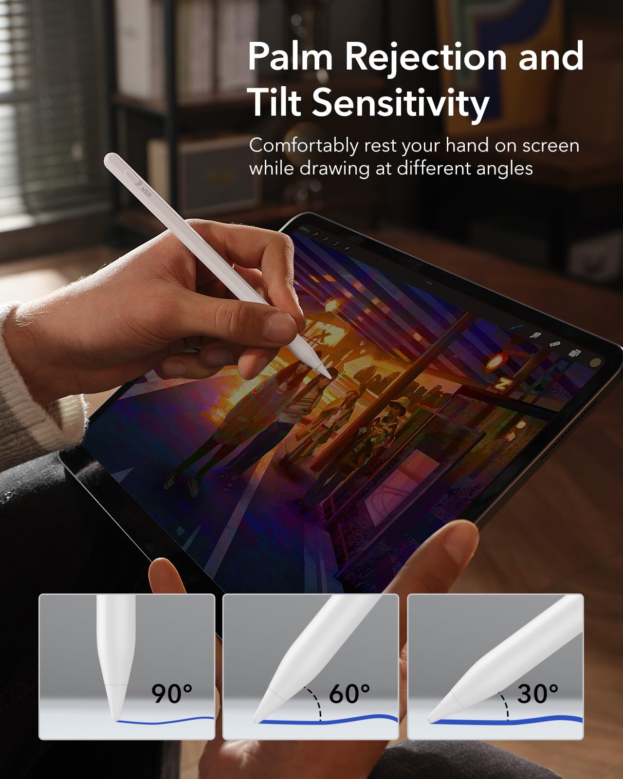 Foto 7 | Stylus Pen Esr Con Carga Magnética Inalámbrica Para Ipad, Color Blanco - Venta Internacional.