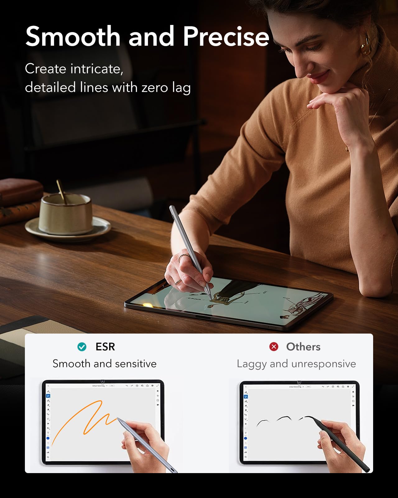 Foto 8 pulgar | Stylus Pen Esr Con Carga Magnética Inalámbrica Para Ipad, Color Plateado - Venta Internacional.