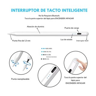 Foto 4 | Mr. Gadgets Pencil Para Ipad Lápiz Óptico Smart Stylus Pen Carga Usb-c Magnético Sensible Inclinación Rechazo De Palma