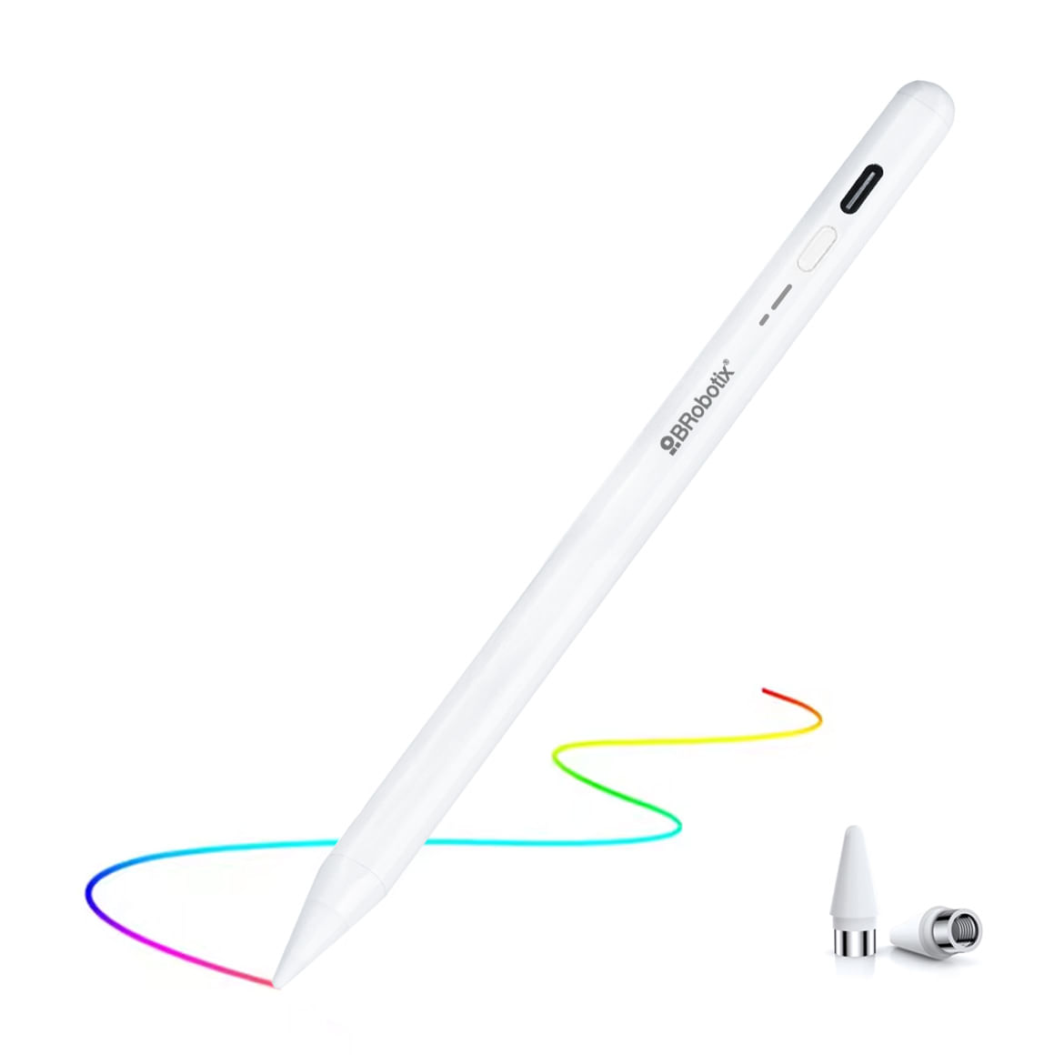 Lápiz Digital Stylus Brobotix Para Tablet Con 2 Repuestos recargable  Blanco