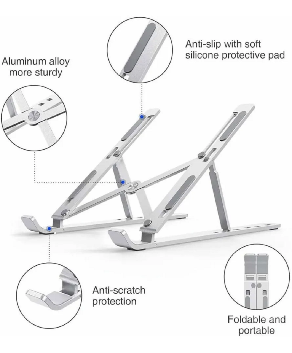 Foto 4 pulgar | Soporte para Portátil Plegable para Laptop Malubero color Plateado