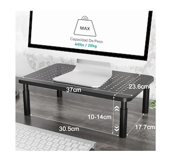 Foto 3 | Soporte De Monitor De Altura Ajustable Para Ordenador Eo Safe Imports Esi-336 Negro