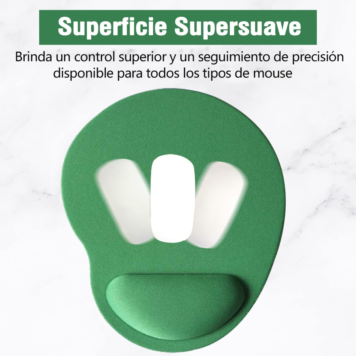 Foto 3 pulgar | 2pzs Mousepad Tapete Ergonómico de Antideslizante Ratón Verde