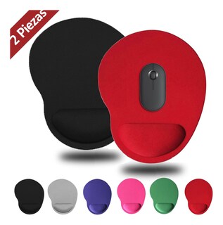 Foto 2 | Mousepad Tapete Ergonómico de Antideslizante para Mouse 2pzs Rojo