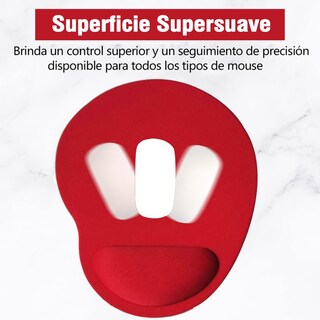 Foto 3 | Mousepad Tapete Ergonómico de Antideslizante para Mouse 2pzs Rojo